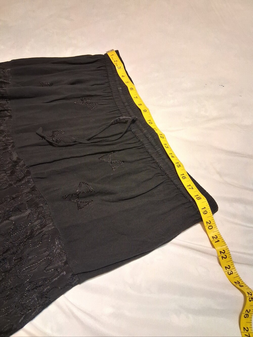 Victorian Style Black Tiered Skirt Embroidered Handkerchief Renaissance - Picture 8 of 16
